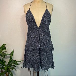 💙 Flowy Open and Low Back Mini Dress with Bouncy Ruffles from Zara in Size XL💙